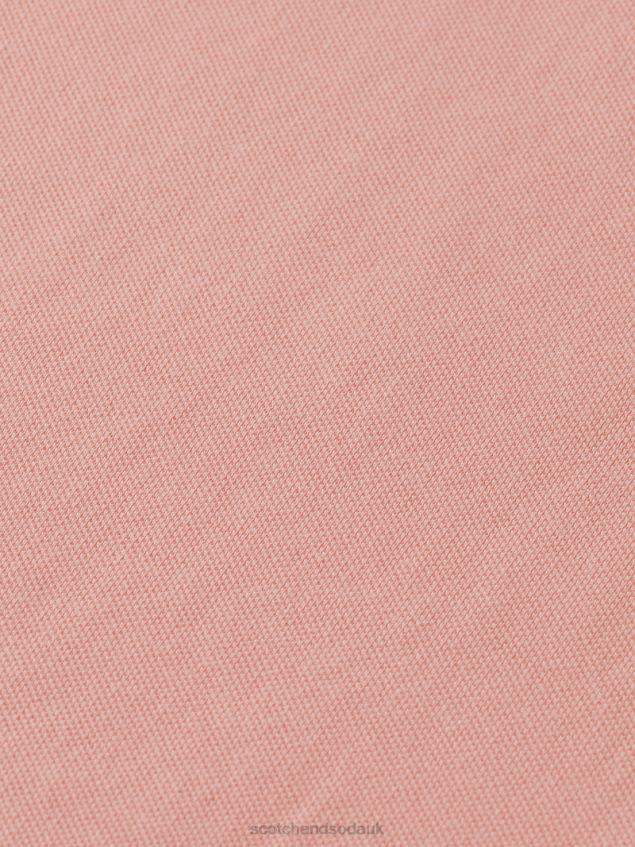 Scotch & Soda Men Organic Cotton Pique Polo LP48HB461 Clothing Flamingo