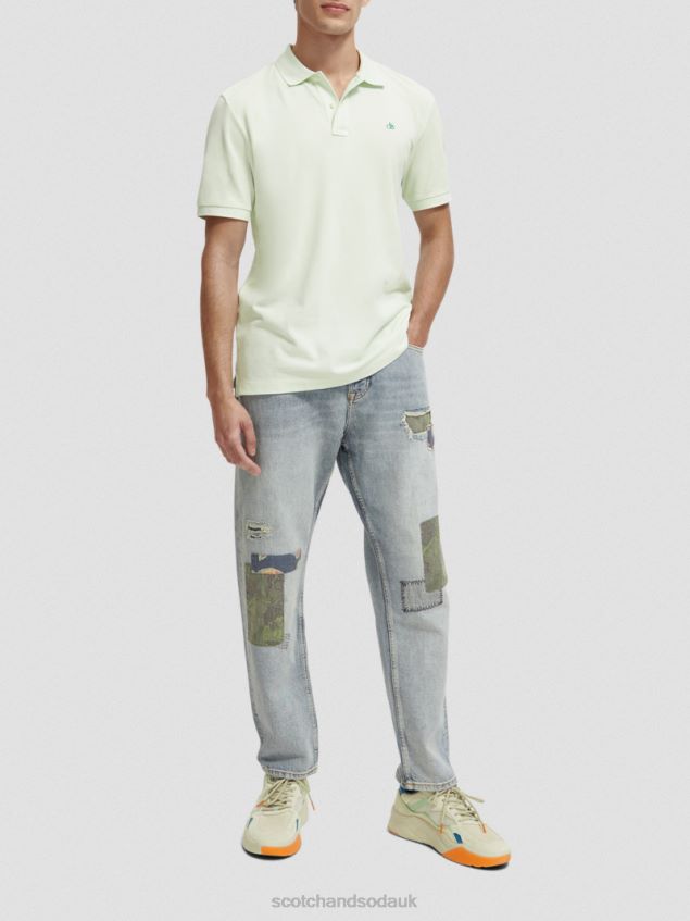 Scotch & Soda Men Organic Cotton Pique Polo LP48HB462 Clothing Mint
