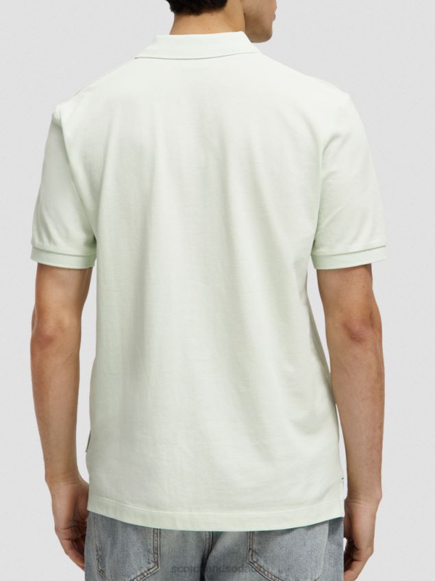 Scotch & Soda Men Organic Cotton Pique Polo LP48HB462 Clothing Mint