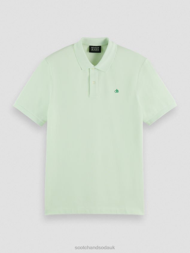 Scotch & Soda Men Organic Cotton Pique Polo LP48HB462 Clothing Mint