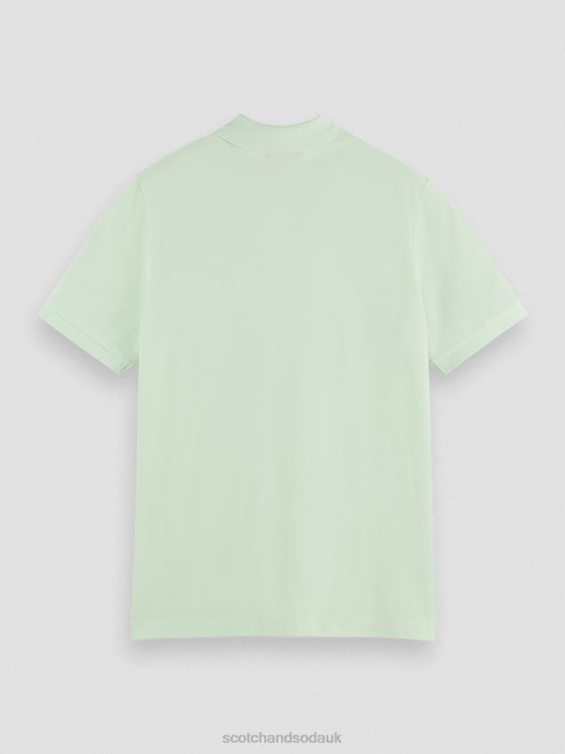 Scotch & Soda Men Organic Cotton Pique Polo LP48HB462 Clothing Mint
