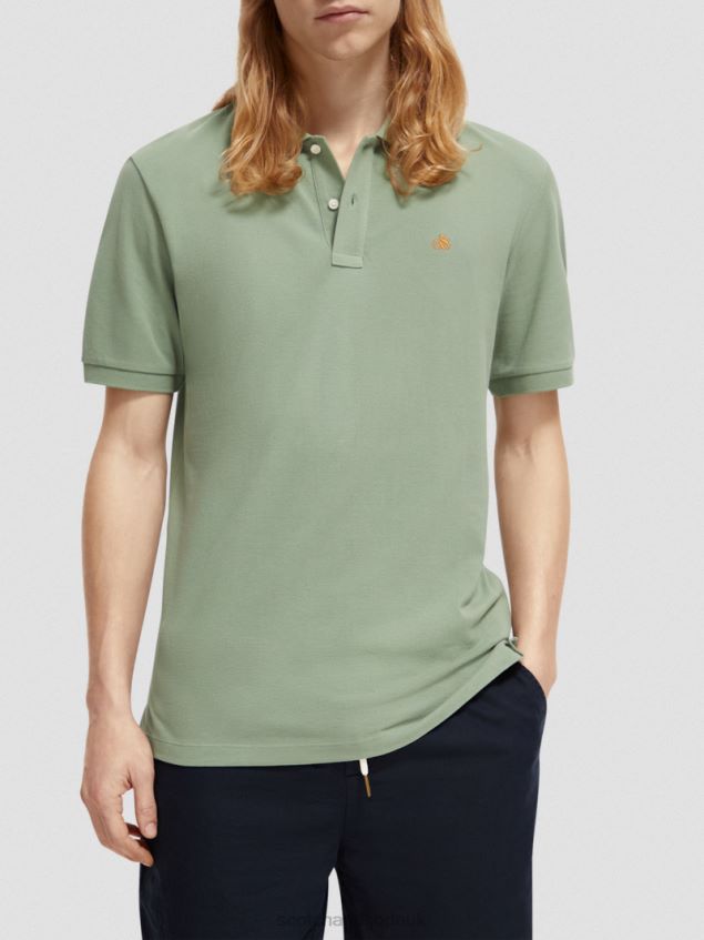Scotch & Soda Men Organic Cotton Pique Polo LP48HB464 Clothing Army