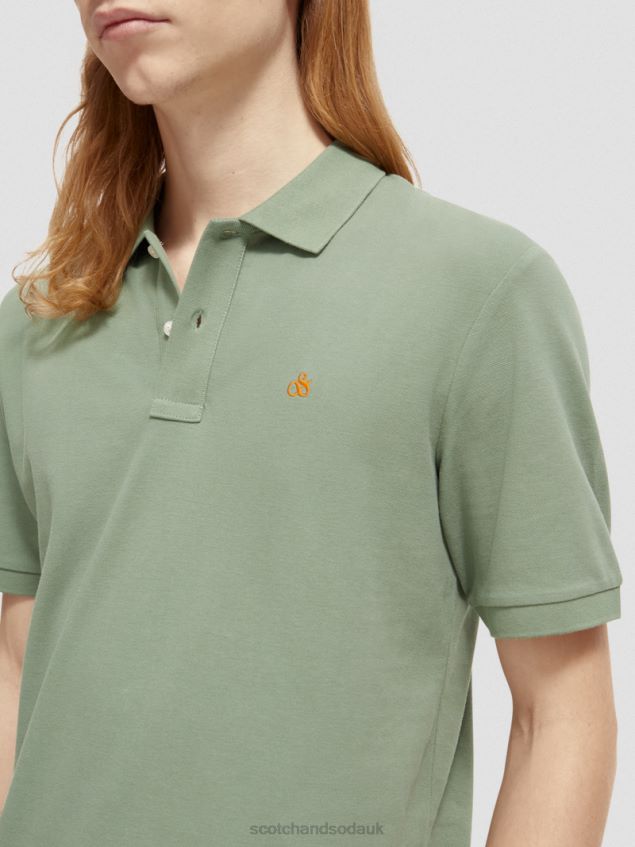 Scotch & Soda Men Organic Cotton Pique Polo LP48HB464 Clothing Army