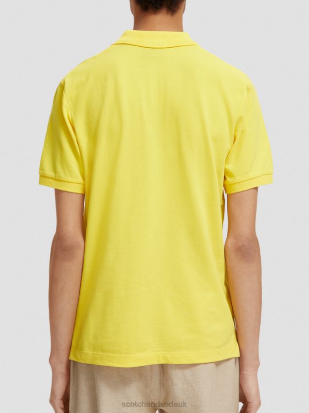 Scotch & Soda Men Organic Cotton Pique Polo LP48HB466 Clothing Sunshine