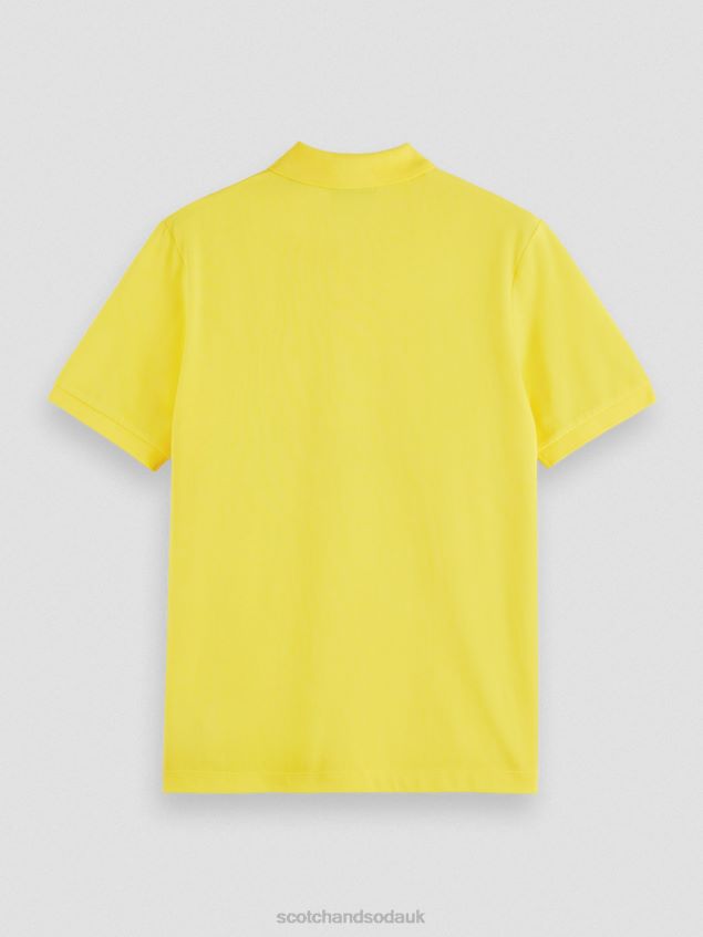 Scotch & Soda Men Organic Cotton Pique Polo LP48HB466 Clothing Sunshine