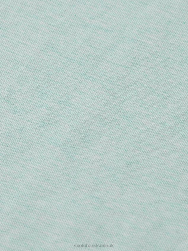 Scotch & Soda Men Organic Cotton Polo LP48HB472 Clothing Mint Melange