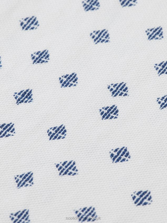 Scotch & Soda Men Organic Cotton Printed Pique Polo LP48HB397 Clothing Combo E