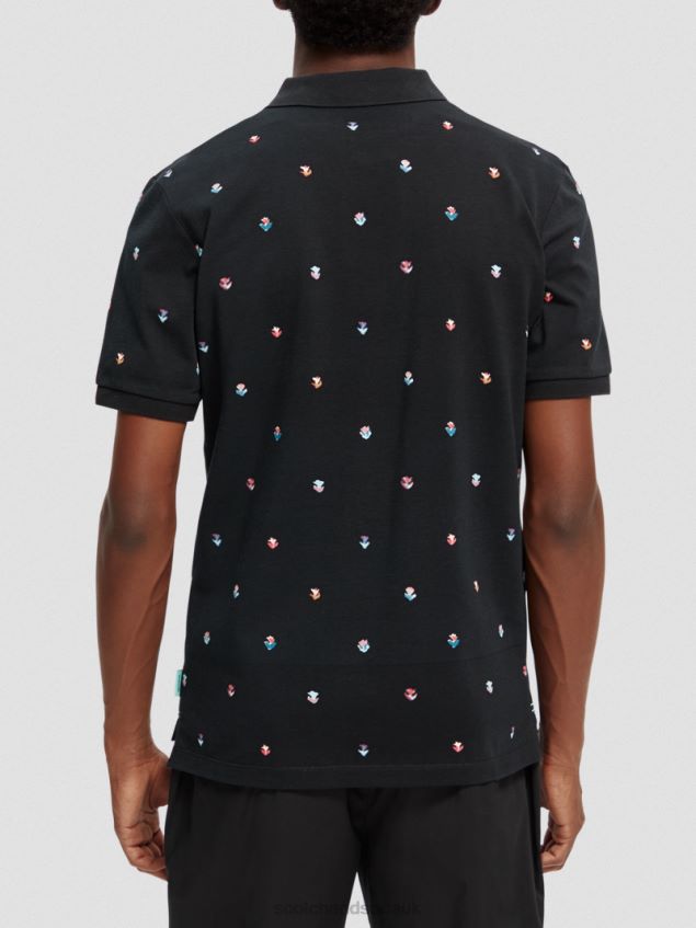 Scotch & Soda Men Organic Cotton Printed Pique Polo LP48HB399 Clothing Combo B