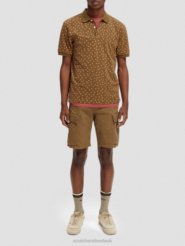 Scotch & Soda Men Organic Cotton Printed Pique Polo LP48HB400 Clothing Combo D