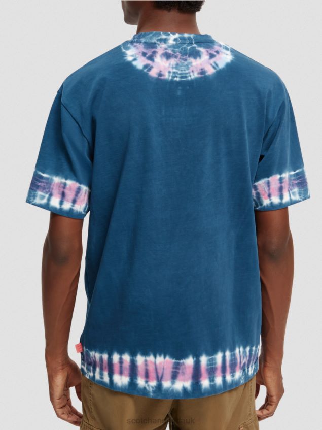 Scotch & Soda Men Organic Tie-Dye Artwork T-Shirt LP48HB405 Clothing Combo D
