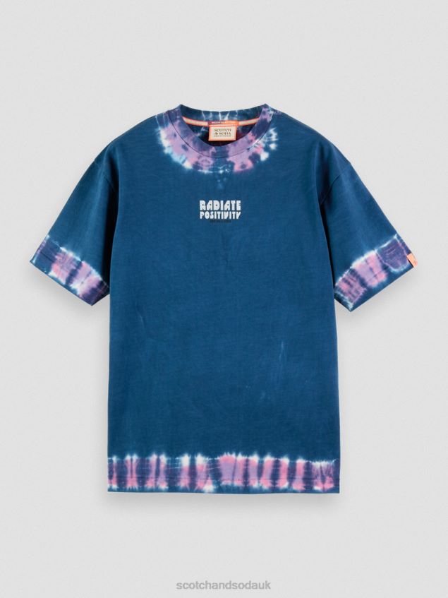 Scotch & Soda Men Organic Tie-Dye Artwork T-Shirt LP48HB405 Clothing Combo D