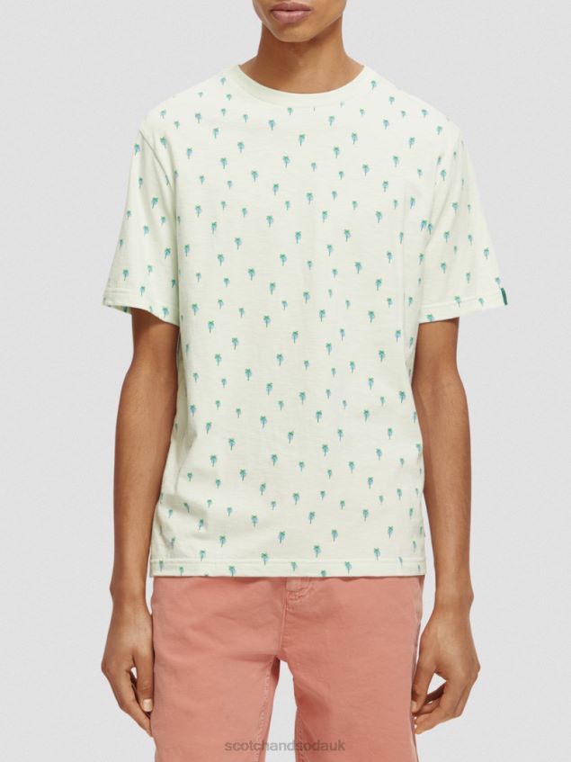 Scotch & Soda Men Printed Regular Fit T-Shirt LP48HB437 Clothing Mint
