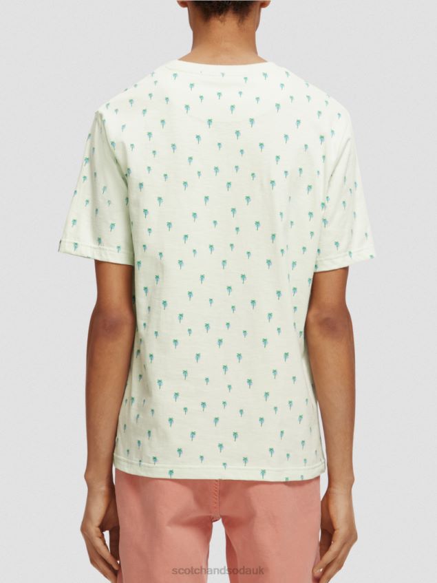 Scotch & Soda Men Printed Regular Fit T-Shirt LP48HB437 Clothing Mint