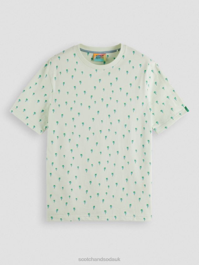 Scotch & Soda Men Printed Regular Fit T-Shirt LP48HB437 Clothing Mint