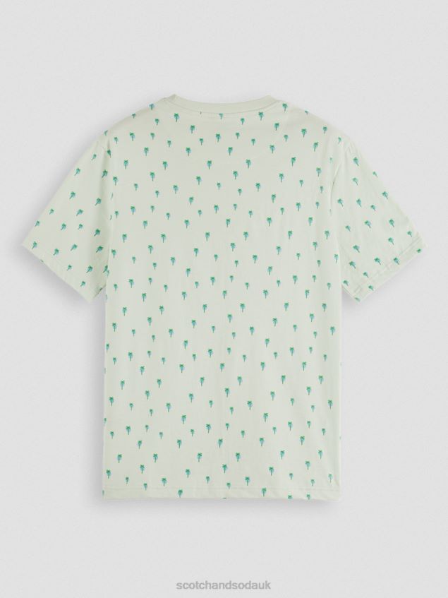 Scotch & Soda Men Printed Regular Fit T-Shirt LP48HB437 Clothing Mint