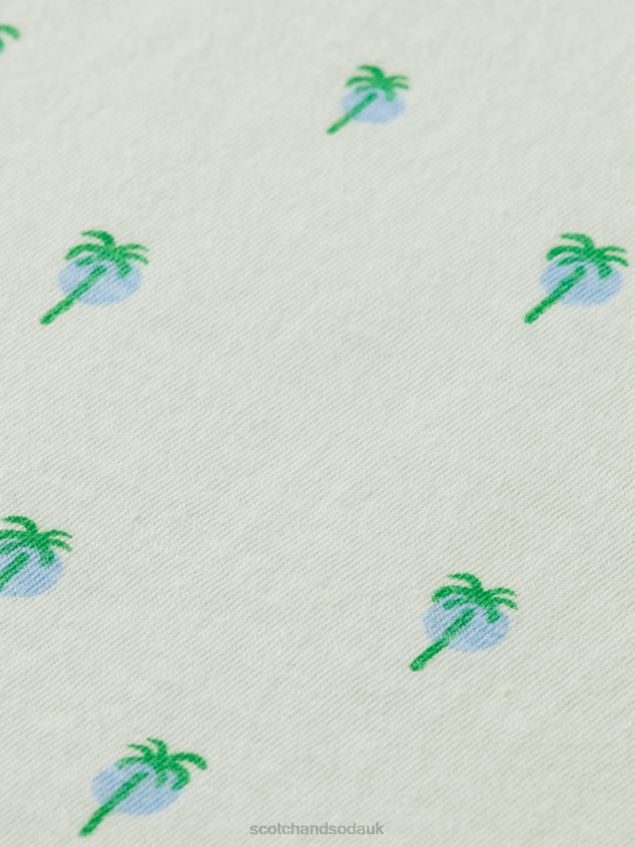 Scotch & Soda Men Printed Regular Fit T-Shirt LP48HB437 Clothing Mint