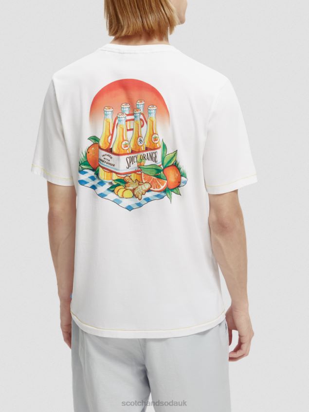 Scotch & Soda Men Regular Fit Artwork T-Shirt LP48HB435 Clothing White