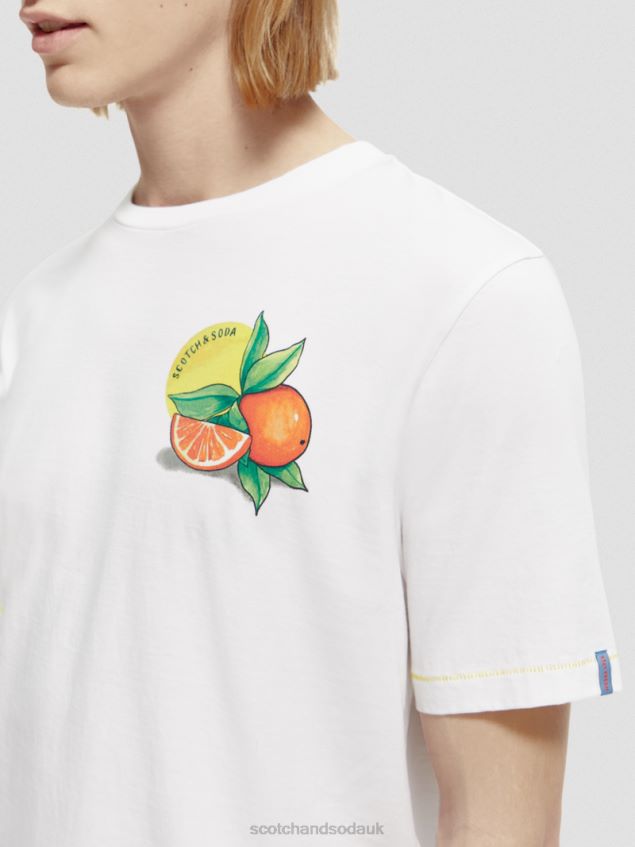 Scotch & Soda Men Regular Fit Artwork T-Shirt LP48HB435 Clothing White
