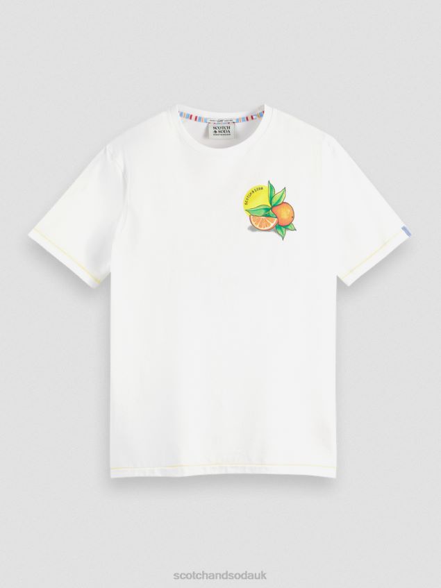 Scotch & Soda Men Regular Fit Artwork T-Shirt LP48HB435 Clothing White