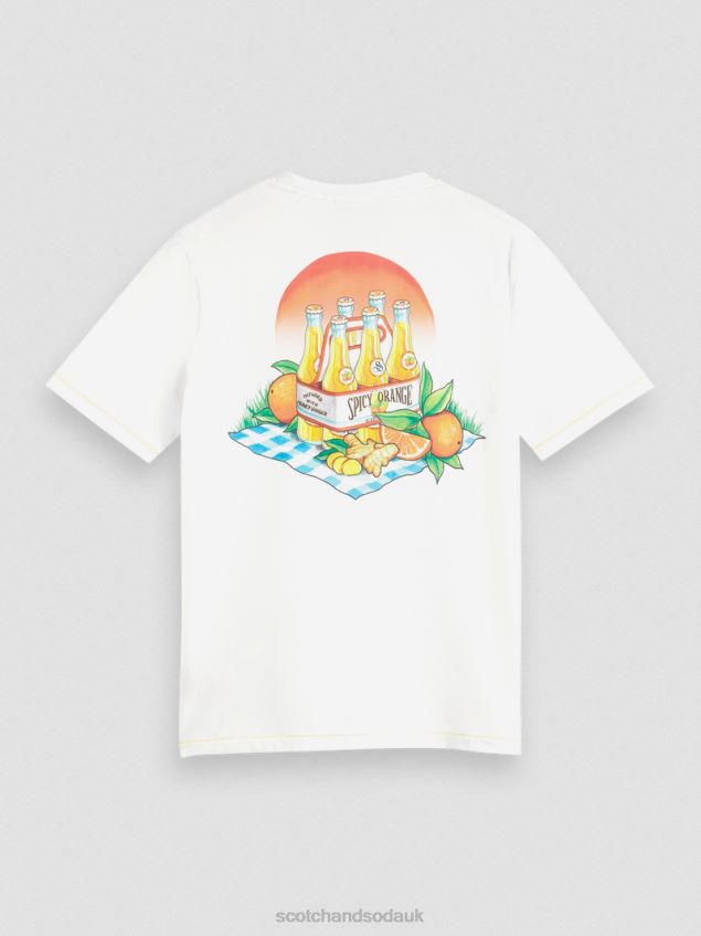 Scotch & Soda Men Regular Fit Artwork T-Shirt LP48HB435 Clothing White