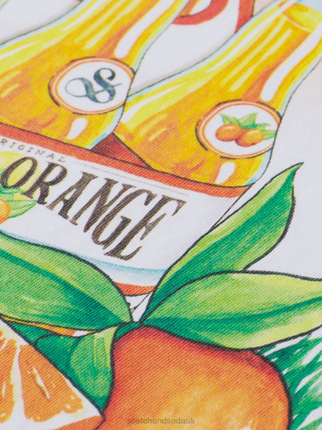 Scotch & Soda Men Regular Fit Artwork T-Shirt LP48HB435 Clothing White