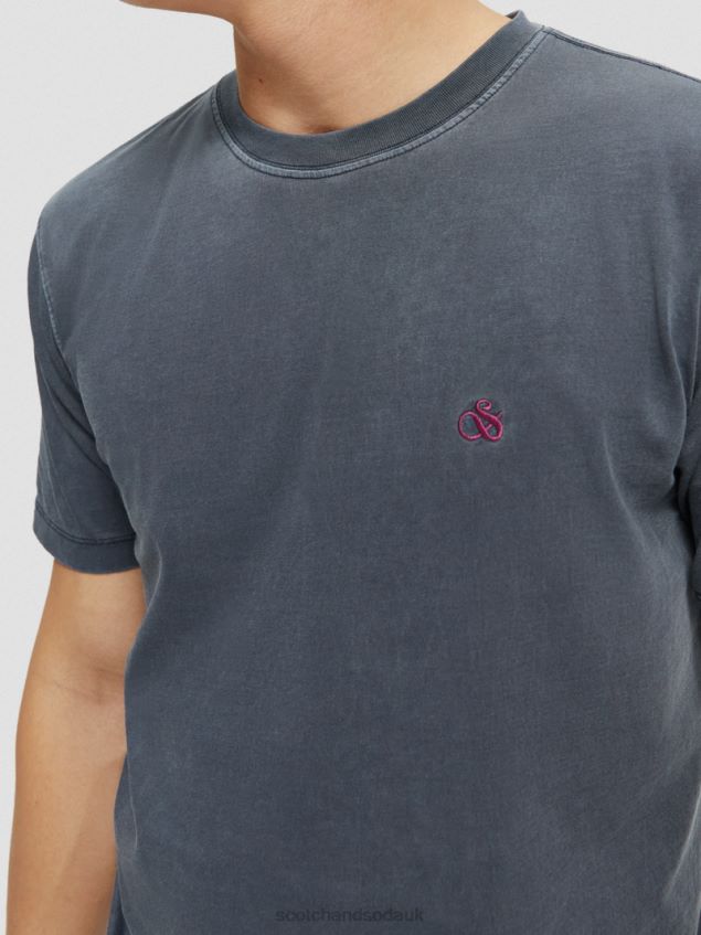 Scotch & Soda Men Regular Fit Garment-Dyed T-Shirt LP48HB427 Clothing Navy