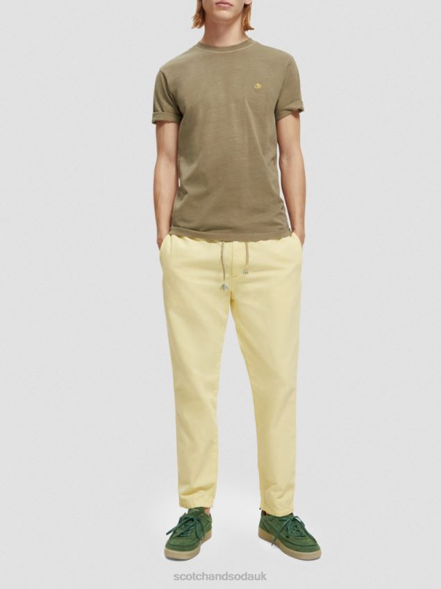 Scotch & Soda Men Regular Fit Garment-Dyed T-Shirt LP48HB429 Clothing Khaki