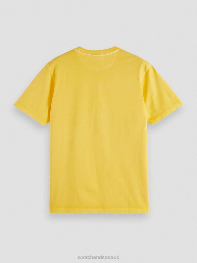 Scotch & Soda Men Regular Fit Garment-Dyed T-Shirt LP48HB431 Clothing Sunshine