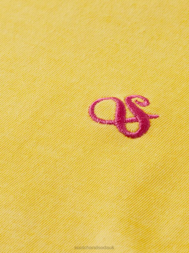 Scotch & Soda Men Regular Fit Garment-Dyed T-Shirt LP48HB431 Clothing Sunshine