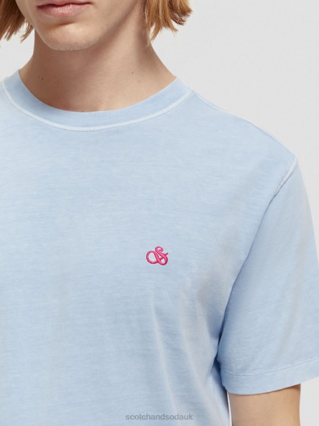 Scotch & Soda Men Regular Fit Garment-Dyed T-Shirt LP48HB432 Clothing Sea Blue