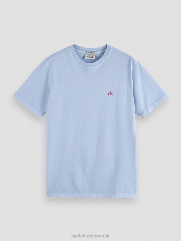 Scotch & Soda Men Regular Fit Garment-Dyed T-Shirt LP48HB432 Clothing Sea Blue