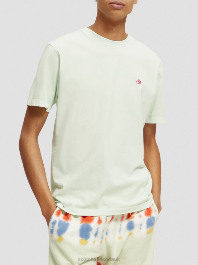 Scotch & Soda Men Regular Fit Garment-Dyed T-Shirt LP48HB433 Clothing Mint