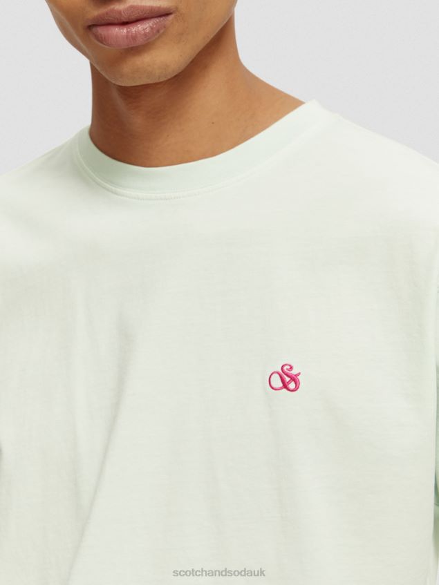 Scotch & Soda Men Regular Fit Garment-Dyed T-Shirt LP48HB433 Clothing Mint