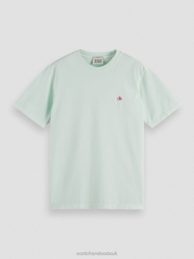 Scotch & Soda Men Regular Fit Garment-Dyed T-Shirt LP48HB433 Clothing Mint
