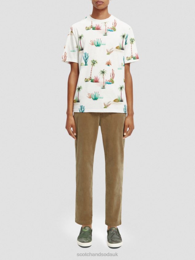 Scotch & Soda Men Regular Fit Printed Organic T-Shirt LP48HB363 Clothing Combo E