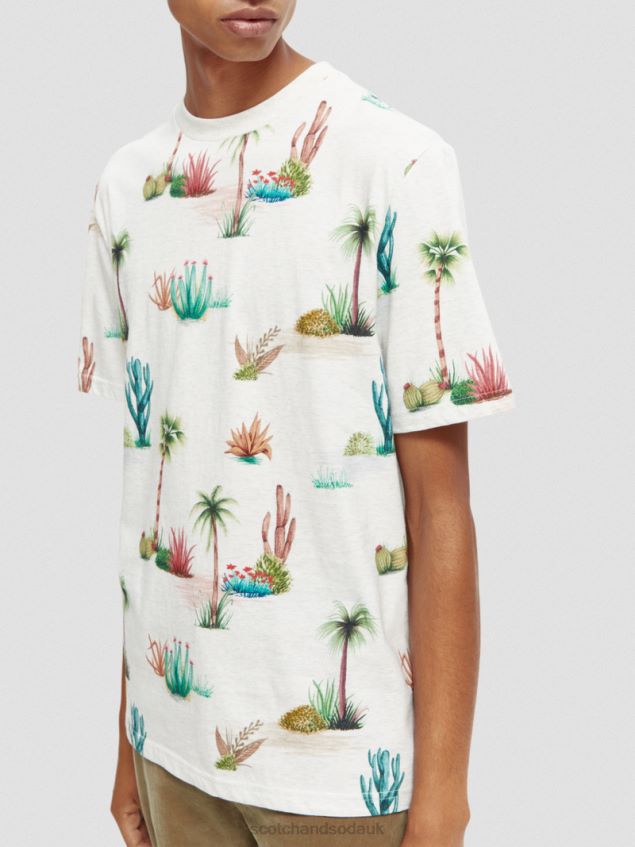 Scotch & Soda Men Regular Fit Printed Organic T-Shirt LP48HB363 Clothing Combo E