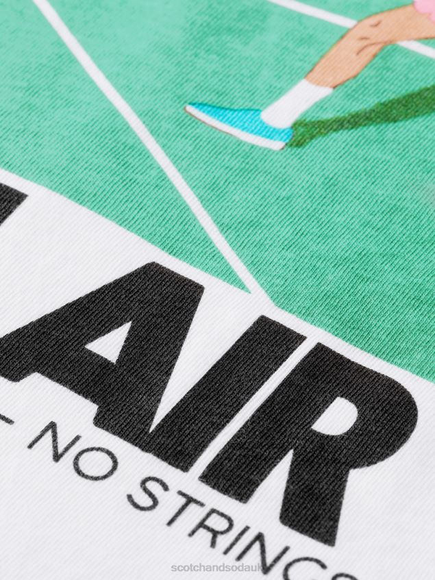 Scotch & Soda Men Relaxed Fit Artwork T-Shirt LP48HB420 Clothing White