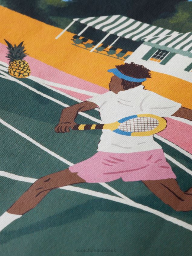 Scotch & Soda Men Relaxed Fit Artwork T-Shirt LP48HB422 Clothing White