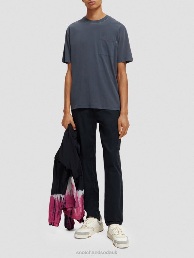 Scotch & Soda Men Relaxed Fit Artwork T-Shirt LP48HB424 Clothing Navy