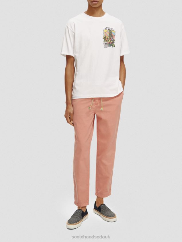 Scotch & Soda Men Relaxed Fit Artwork T-Shirt LP48HB459 Clothing White