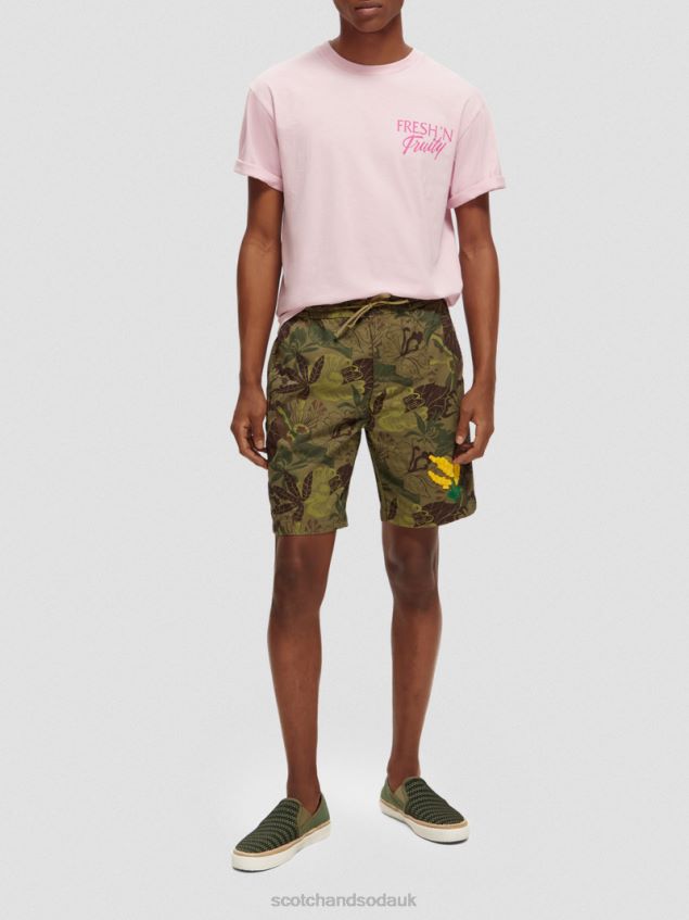 Scotch & Soda Men Relaxed Fit Graphic T-Shirt LP48HB455 Clothing Stone Pink