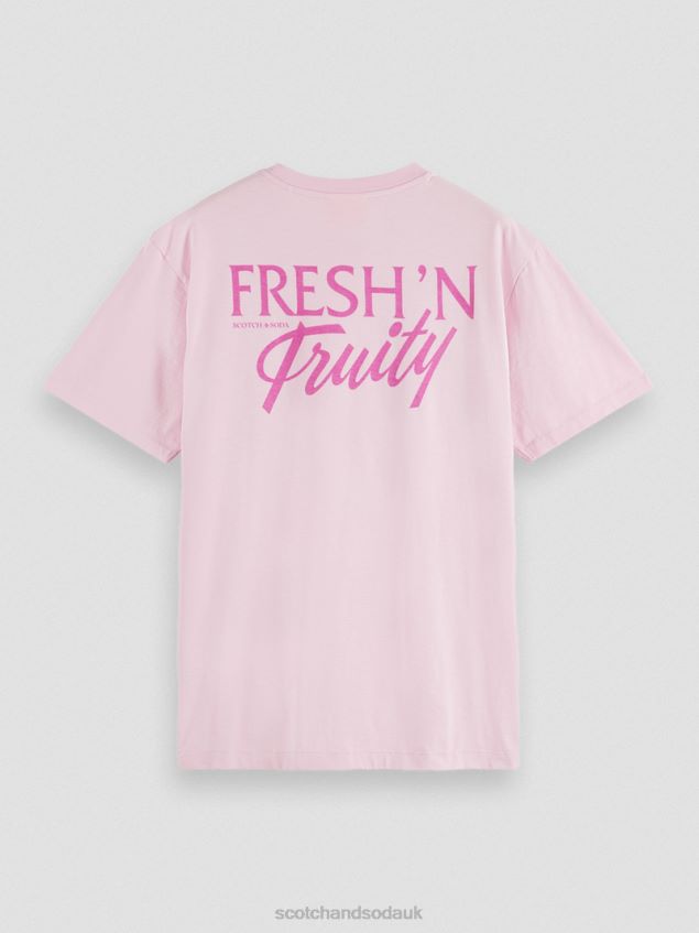 Scotch & Soda Men Relaxed Fit Graphic T-Shirt LP48HB455 Clothing Stone Pink