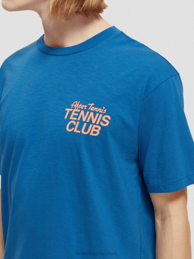 Scotch & Soda Men Relaxed Fit Graphic T-Shirt LP48HB456 Clothing Riviera Blue