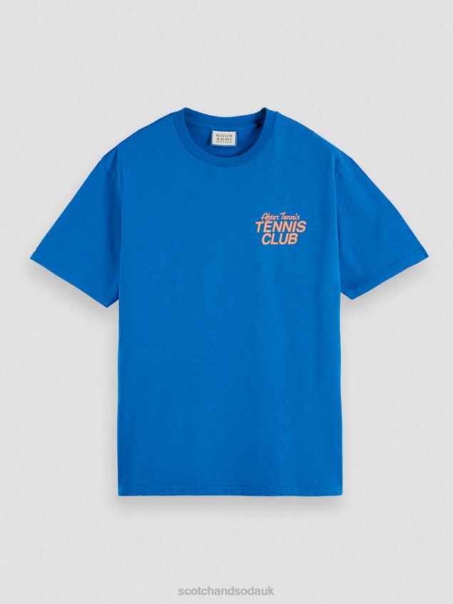 Scotch & Soda Men Relaxed Fit Graphic T-Shirt LP48HB456 Clothing Riviera Blue