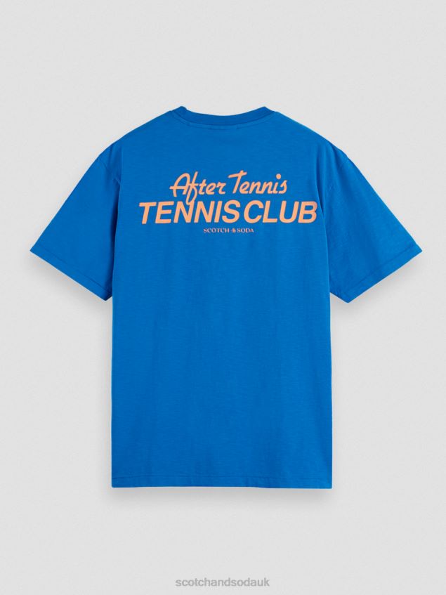 Scotch & Soda Men Relaxed Fit Graphic T-Shirt LP48HB456 Clothing Riviera Blue