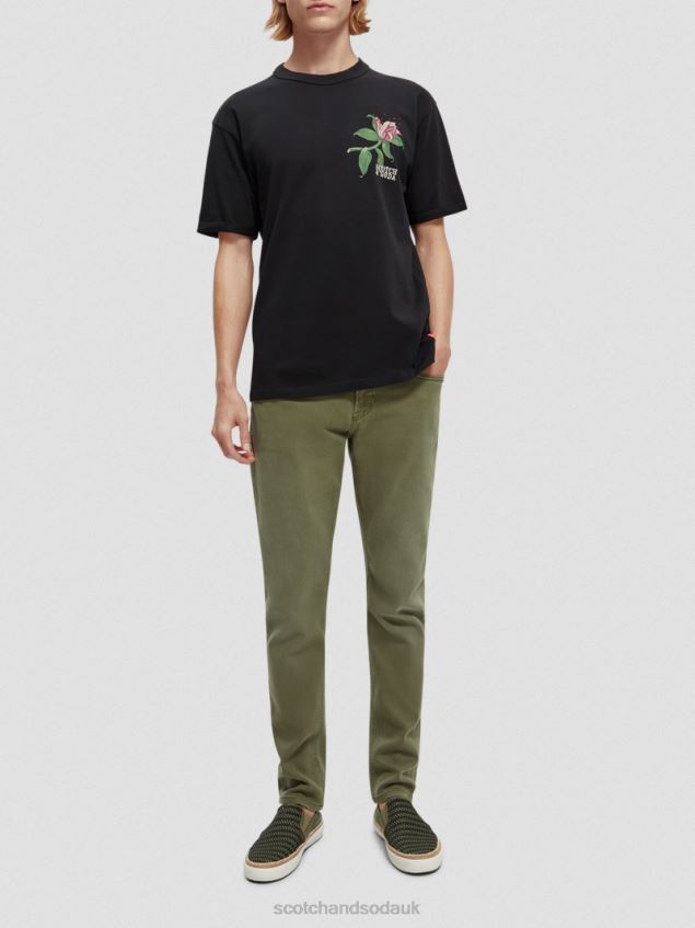 Scotch & Soda Men Relaxed Fit Organic Artwork T-Shirt LP48HB362 Clothing Black