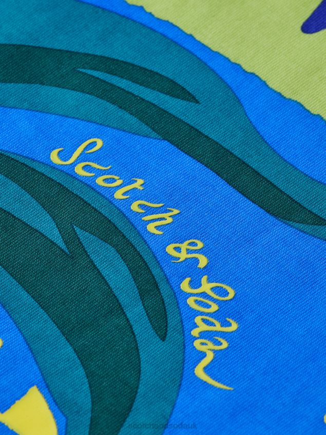 Scotch & Soda Men Relaxed Fit Organic Cotton Artwork T-Shirt LP48HB417 Clothing White