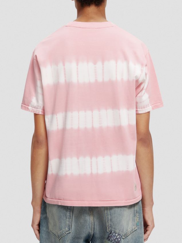 Scotch & Soda Men Relaxed Fit Organic Tie-Dye T-Shirt LP48HB390 Clothing Rose