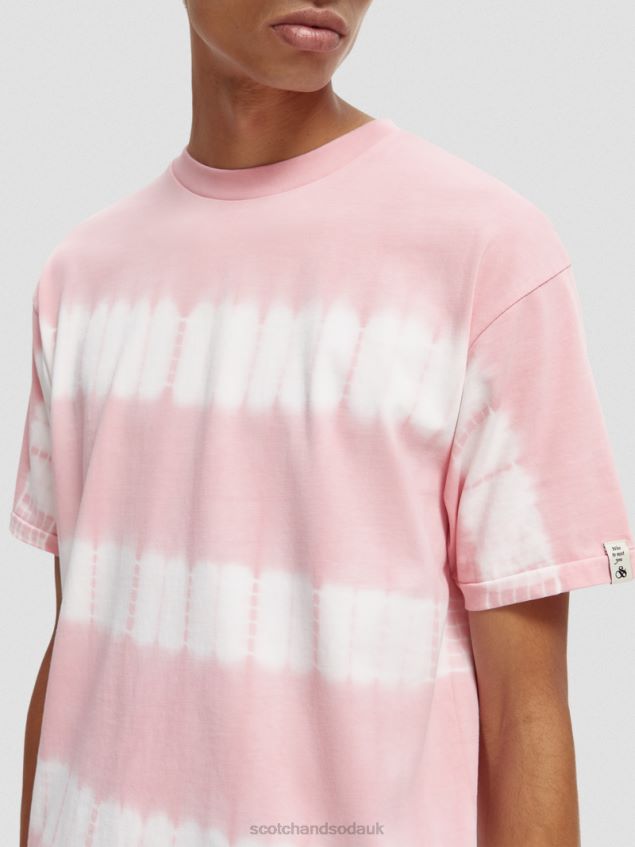 Scotch & Soda Men Relaxed Fit Organic Tie-Dye T-Shirt LP48HB390 Clothing Rose