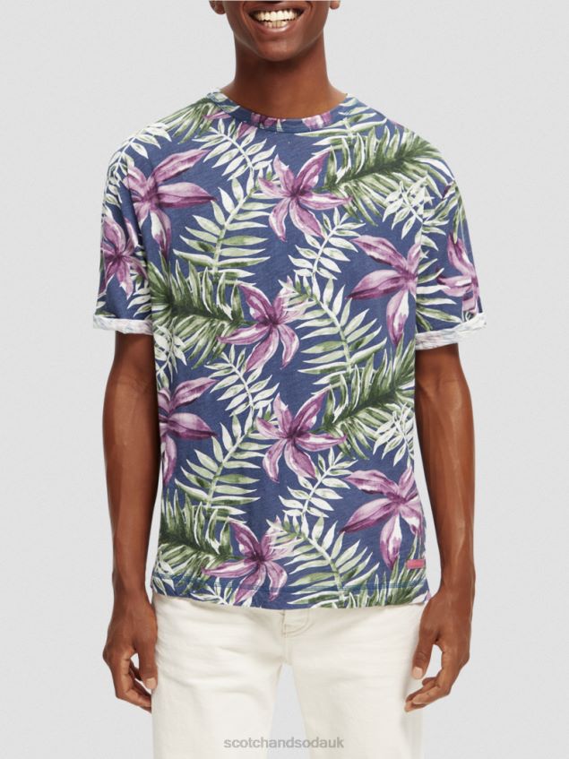 Scotch & Soda Men Relaxed Fit Printed T-Shirt LP48HB374 Clothing Combo A